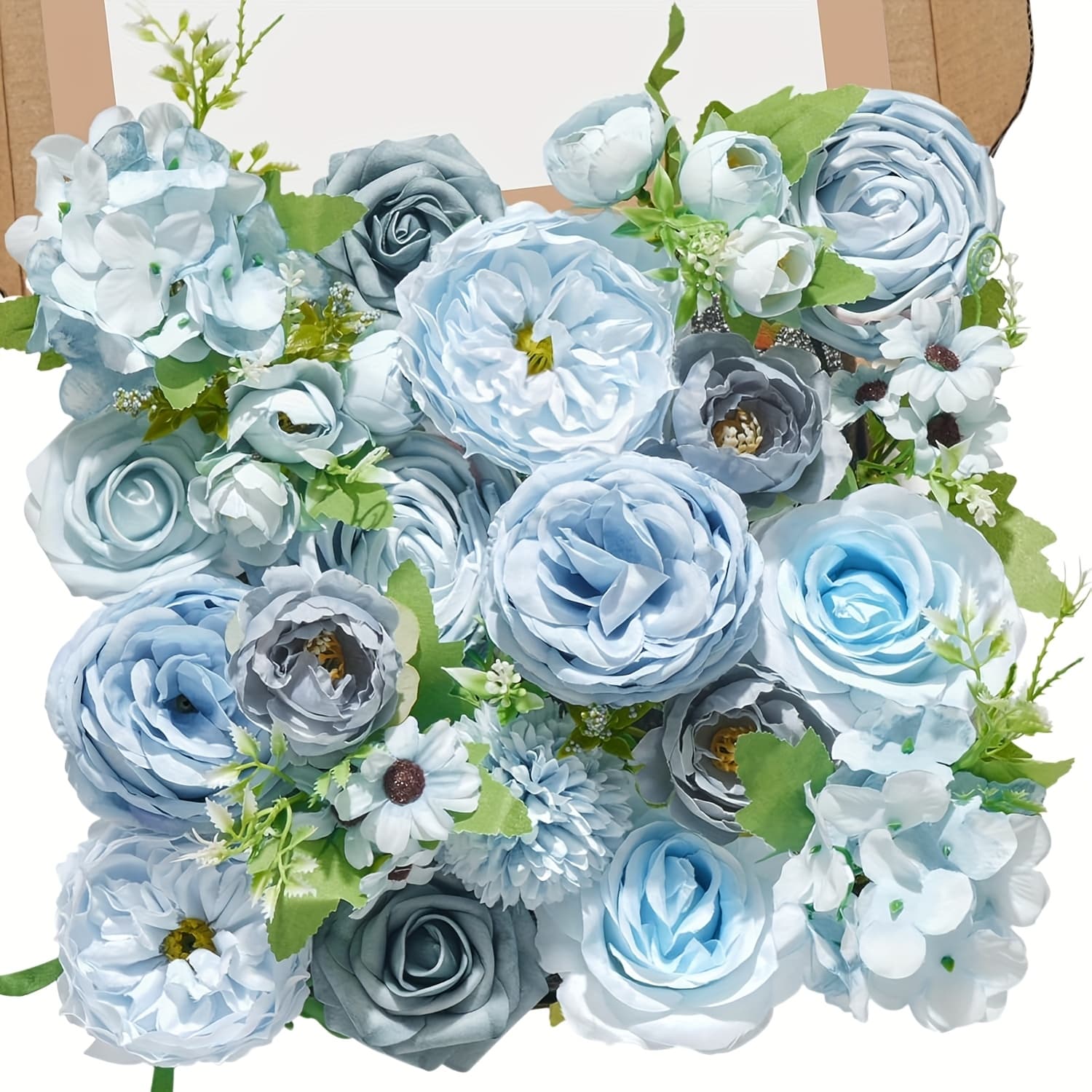 TEMU Simulated Flower Gift Box, Artificial Artificial Flower Wedding Decoration Bouquet, Cake Flower, Baby Party, Simulated Rose, Peony, Bridal Bouquet, Light