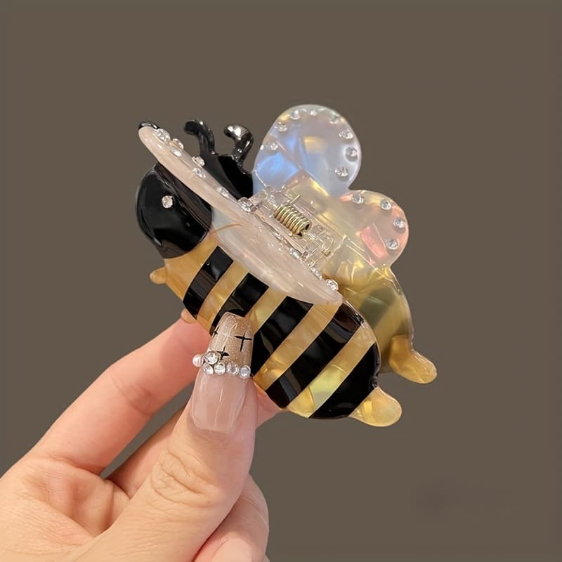 TEMU New High-quality Hair Claw, Creative Cute Half-updo Hairpin, Bun Clip, Adorable Bee Hair Claw Accessory