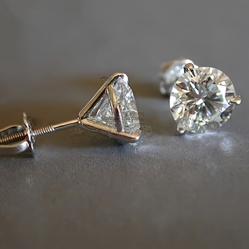 TEMU 2pcs S925 925 Silver, Set With 1.6 Carat, 2.4 Carat, 4 Carat Exquisite Luxury Earrings, Holiday Gifts, Suitable For Gifts, Birthday Parties, Suitable For Men And Women