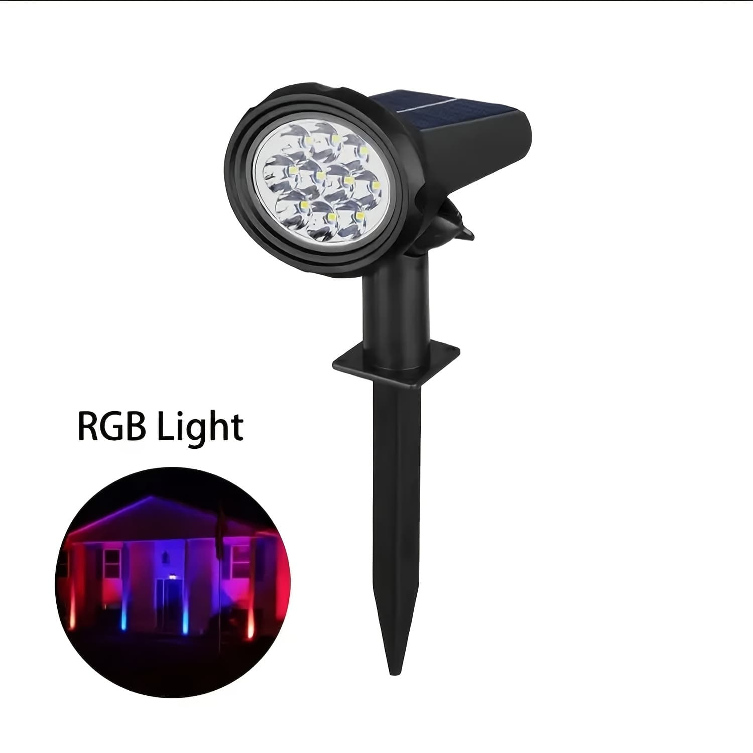 TEMU One-piece/two-piece/four-piece 7led Outdoor Solar Lamps, Solar Landscape Spotlights, Ip44, Suitable For Courtyard, Garden, Path, Driveway, Wall And Courtyard Decoration