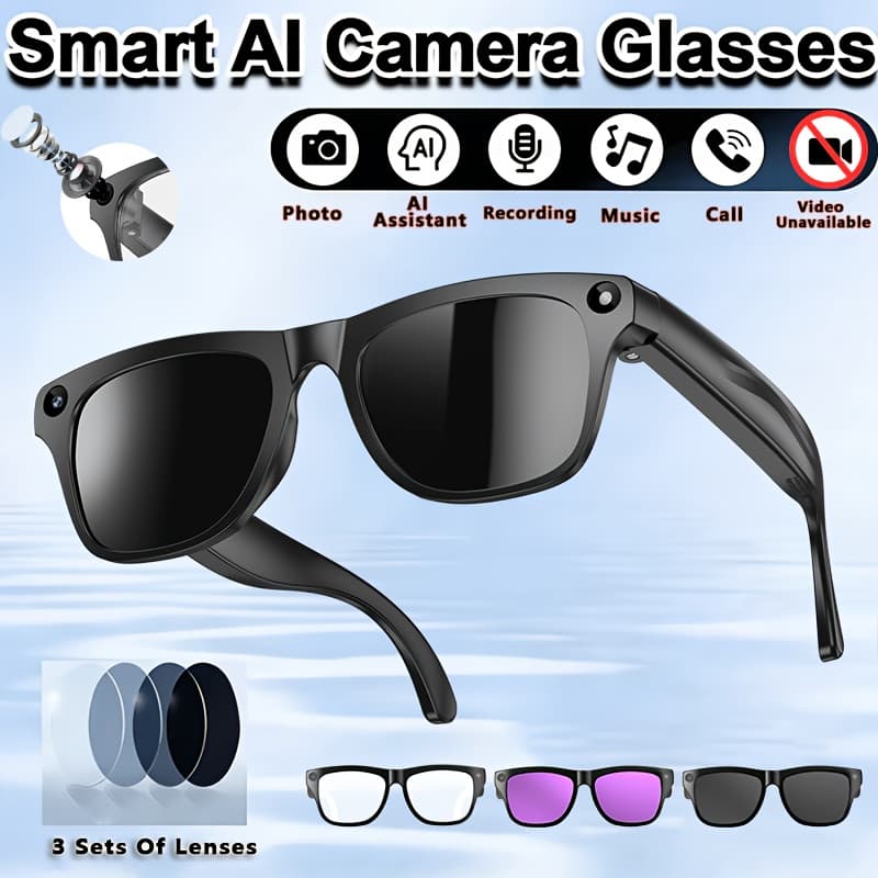 TEMU Ai Smart Camera Glasses, Ai Translation, Ai , Multilingual Translation, Stereo Music, Magnetic Fast Charging, Wireless Calling, Gift
