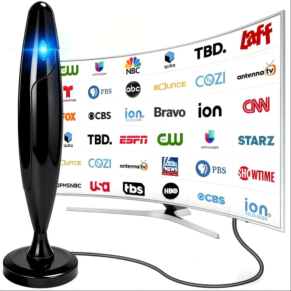 TEMU Digital Tv Antenna Indoor Outdoor, Long Range Hd Antenna With Signal Amplifier, 360° Upgraded Stable Reception, Free Local Channels 4k 1080p For Urban Home Tv Upgrade -