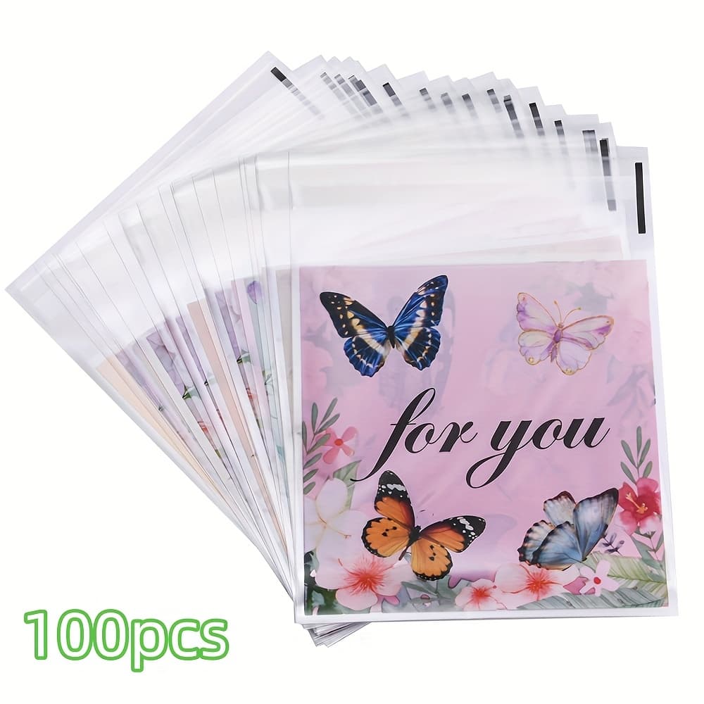 TEMU 100pcs Of Self-sealing Opp Bags With A , Ideal For Retail Packaging Of Bracelets And Earrings