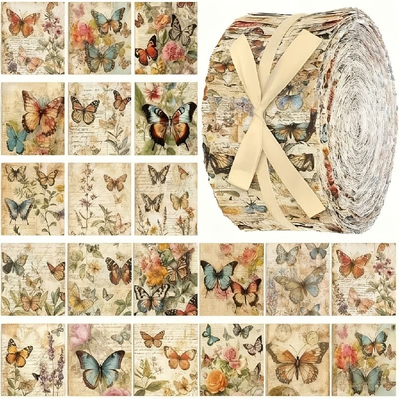 TEMU 40pcs 6.5*50cm (2.55*19.7 Inches) Vintage Series Theme, Articulated Fabric Set, Diy Craft Material, Set With Different Patterns, Hobbyist Pre-cut Diy Handmade Doll Clothing And Sewing Supplies.