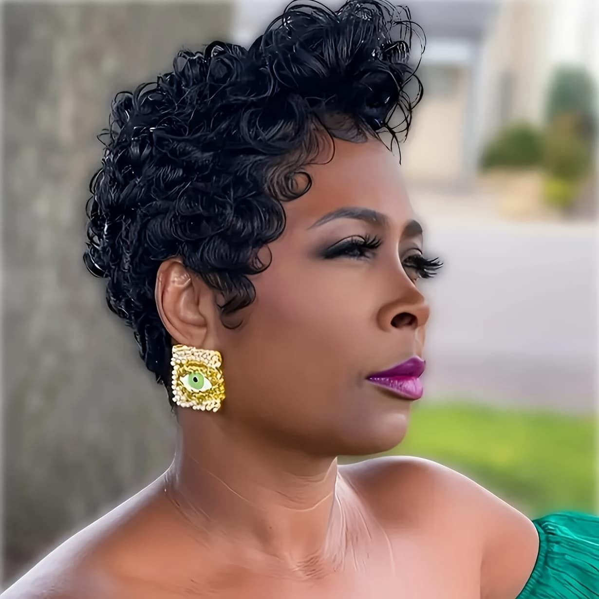 TEMU Black Wigs Are Suitable For Women With Natural Curly Hair. Fairy Hair Is Suitable For Women's Short Wigs With Bangs. Women's Short Curly Hair Wigs. Heat- Fiber Wigs Are Suitable For Daily Use