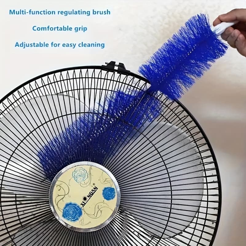 TEMU 1pc Long Flexible Bristles Fan Cleaning Brush - Multifunctional Dust Brush For Acs, Blinds, Window - Durable Plastic Manual Household Cleaning Tool