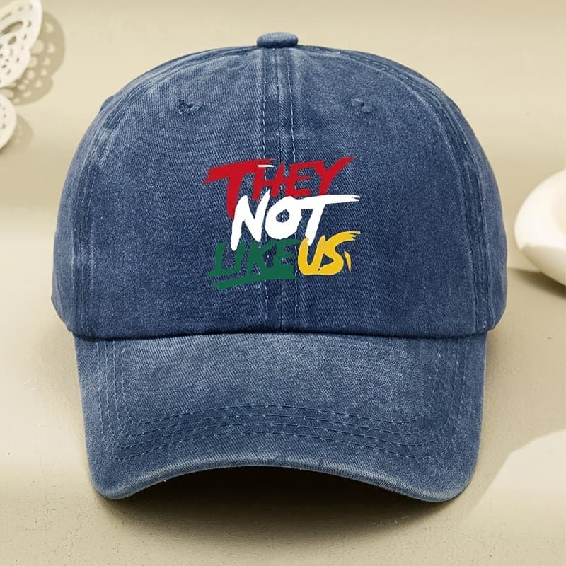TEMU Vintage Washed Distressed Baseball , " Not " Colorful Letter Print, Breathable Polyester, , Machine Washable - Casual Sun Hat