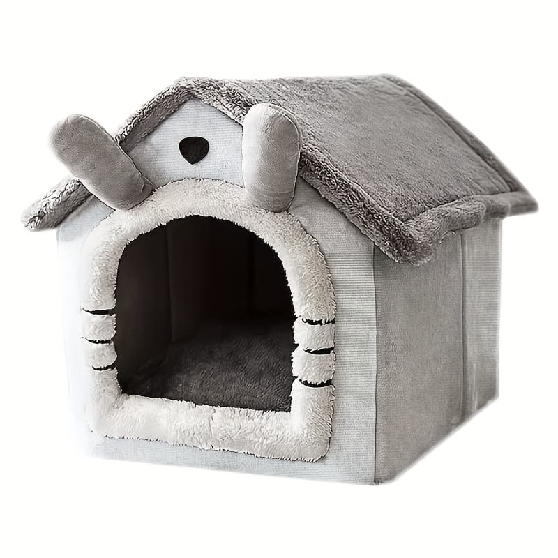 TEMU House Pet Dog Bed Cat Bed House - Winter Suitable For Small Dogs And Cats, Small Dog Bed, Removable And Washable Cat House, Winter Warm Cat Bed Soft And Comfortable Puppy