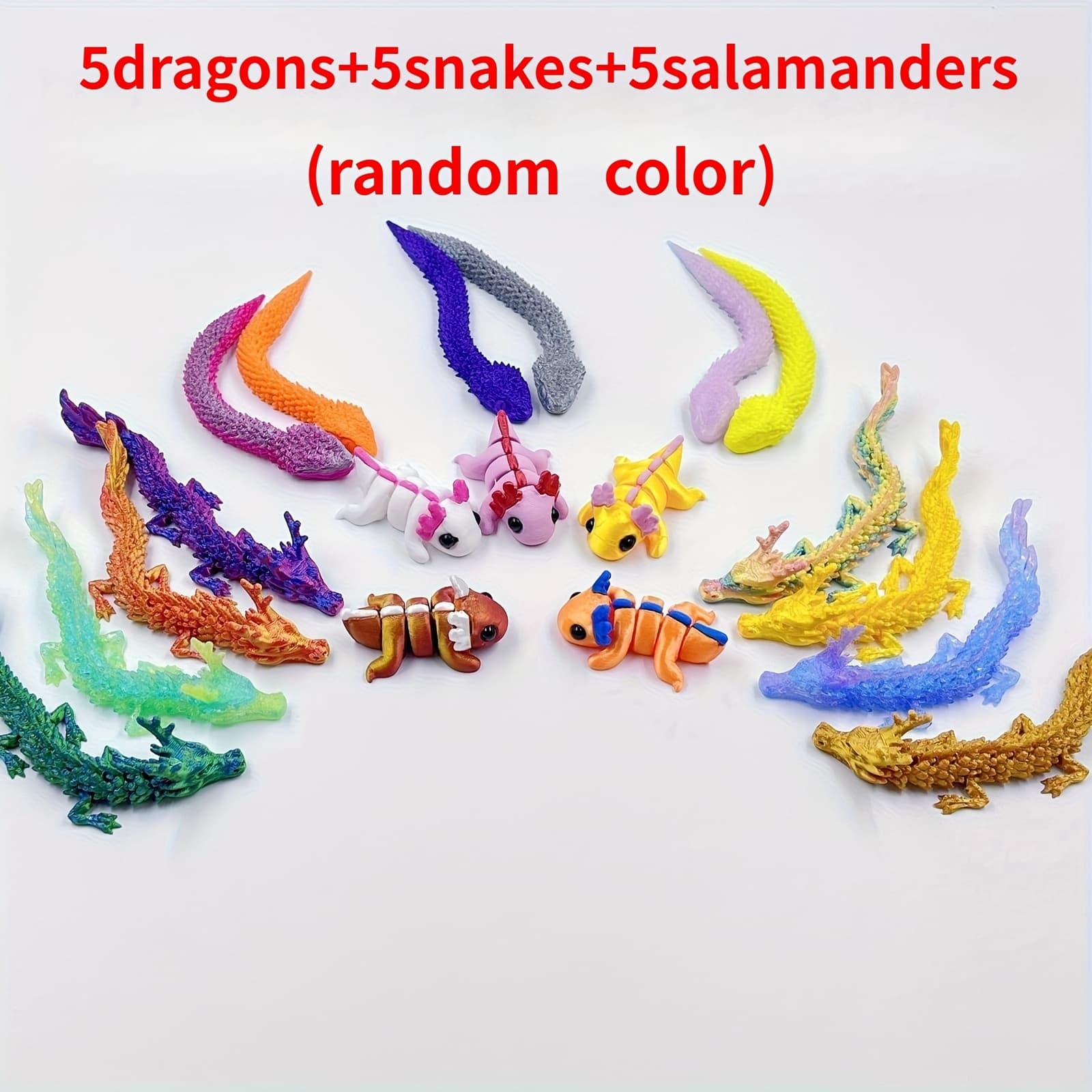 TEMU 15pcs 3d Printed Plastic Animal Figurines - , 5 , 5 , Random Colors, Realistic Scales & Eyes, Collectible Creatures Suitable For Indoor// Decor, Holiday Gifts ()