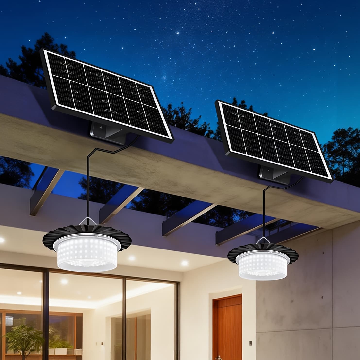 TEMU 1 Solar Panel Lamp, Portable Solar Pendant Lamp For Indoor And Outdoor Use, 244 Led 360° Solar Lamp, With Remote Control, Suitable For Cabins, Camping, Gazebos, Patios, Tents