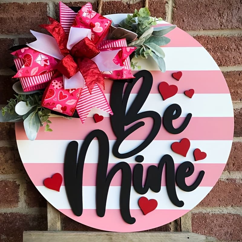 TEMU 3d Valentine's Day Door Hanger Wreath - Rustic Heart Shaped Door Decoration With 3d Flowers & Greenery, Farmhouse Porch Hanging Wreath Suitable For Valentine's, Weddings,