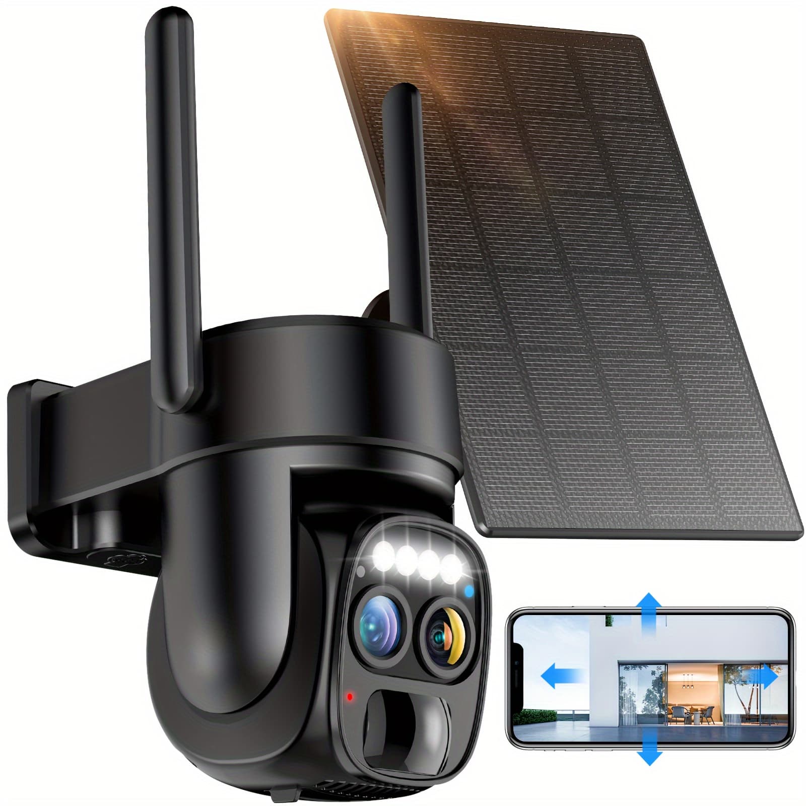 TEMU [10x Zoom] 360 Low- Pet Camera With 2k Fhd Wifi, With Spotlight Alarm, Artificial Intelligence Motion Detection, Color Night Vision And Audio Function.