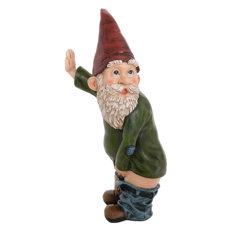 TEMU Gnome Statue - 10.3" Tall Polyresin - Willy The Peeing Garden Gnome For Lawn Ornaments, Indoor Or Outdoor Decorations - Red And Green Funny Gnomes