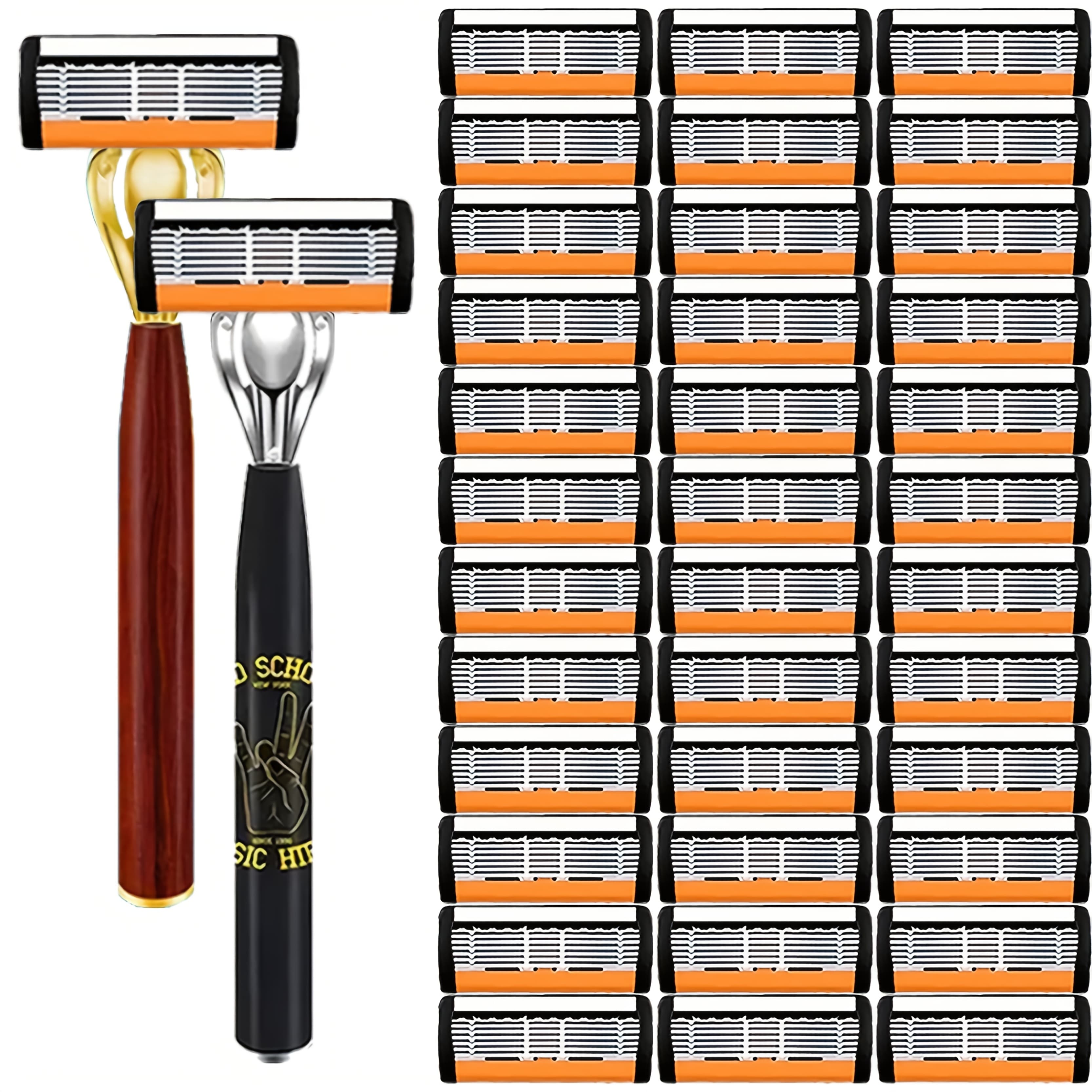 TEMU Manual Fine Shaving Razor, 2 Comfortable Anti-slip Handles, 36 High-quality Stainless Steel , Smooth And Shaving, A Must-have Razor For Men