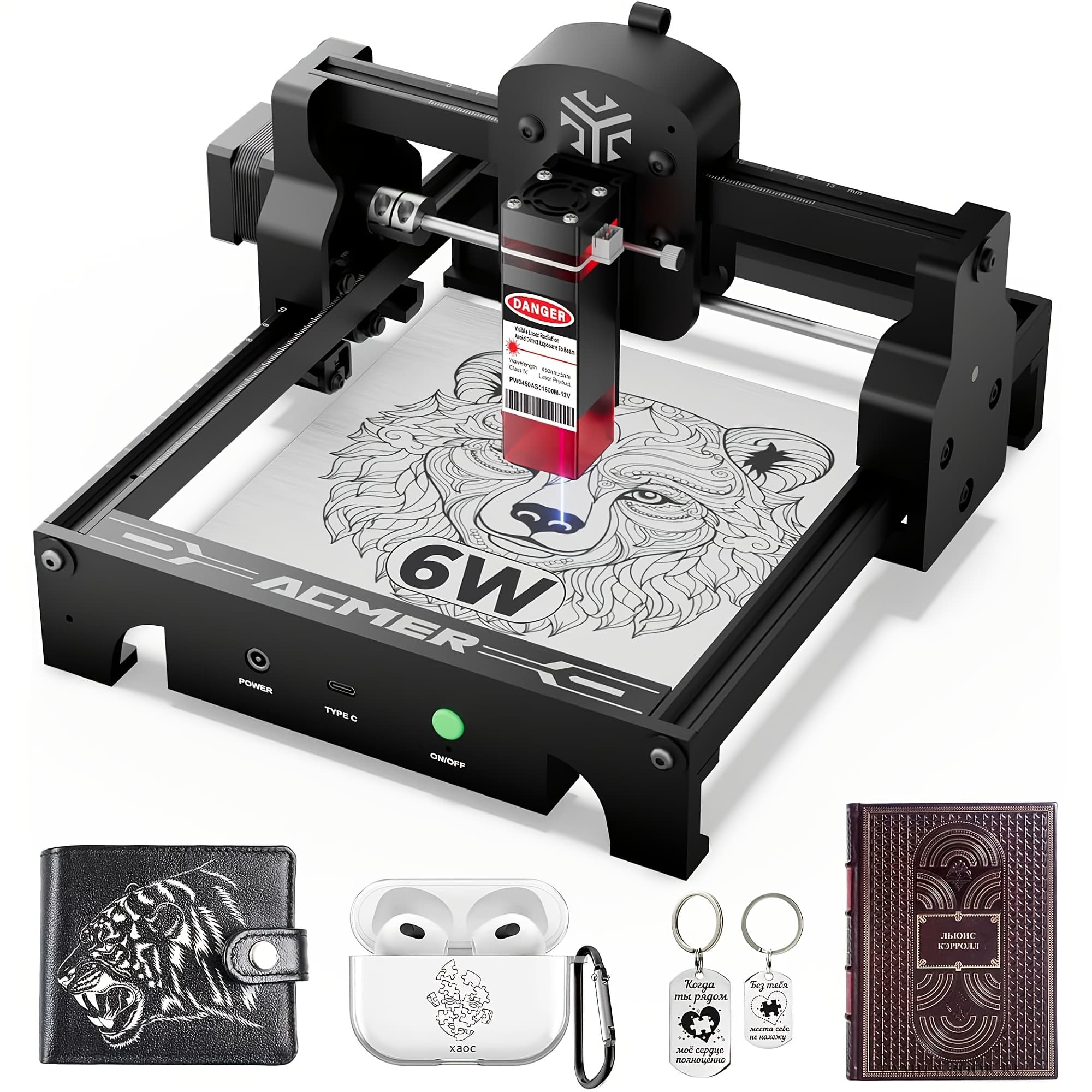 TEMU The S1 6000mw Laser Printer, Featuring Brand- And Graphic Engraving Capabilities, Is Tool For Decorations And Gifts.