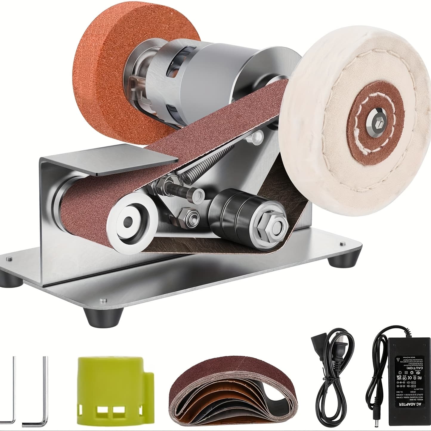TEMU Mini Electric Belt Sander Polishing Grinding Machine Desktop Grinding Machine Cutter Edges Sharpener 7 Adjustable Speed Grinder Power Tool