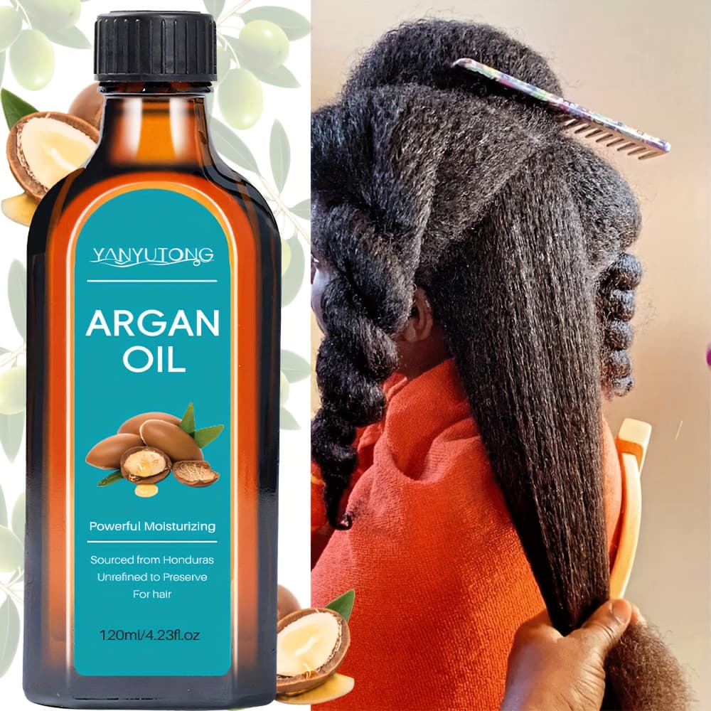 TEMU 120ml Moroccan Argan Hair Oil, And Nourishing, Frizz, Suitable For All Hair Types, Unisex, An Ideal Holiday Gift