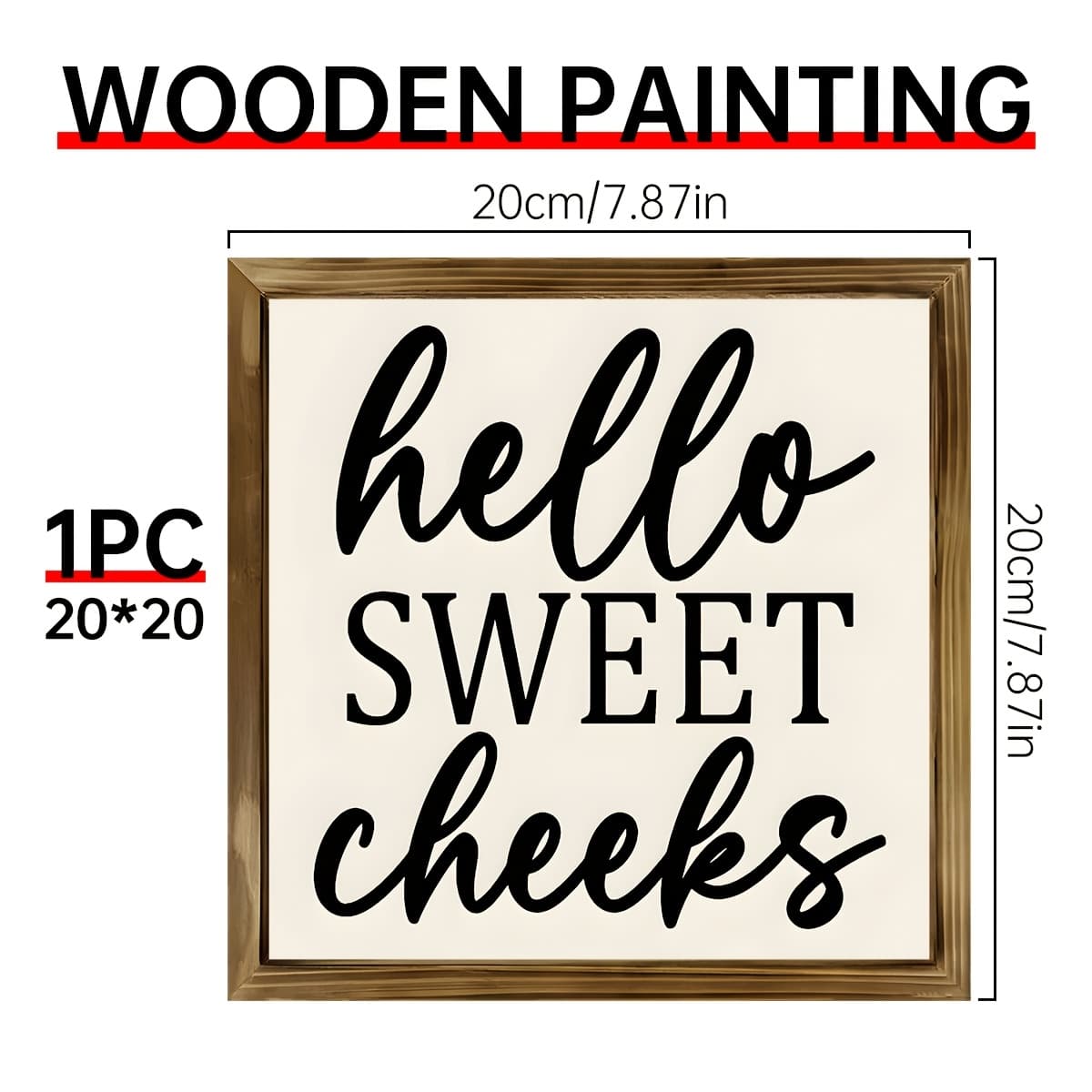 TEMU Single Wooden Plaque, Vintage-style Bathroom And Restroom Indicator - Bordered, Funny Wall Decoration For The Toilet, Small Dimensions, , Versatile Application