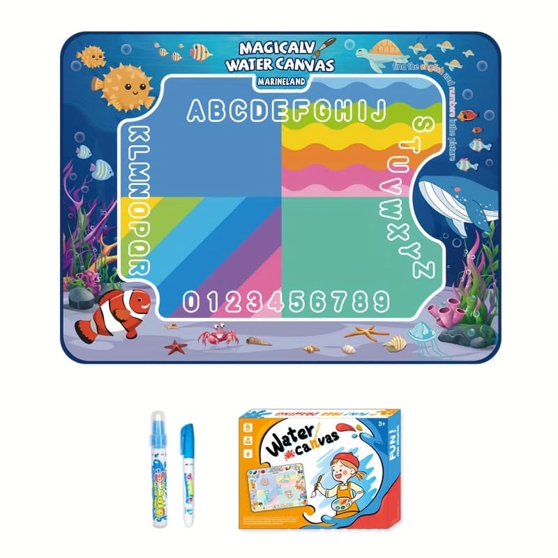 TEMU Magical Water Canvas: Day Gift, Reusable Drawing Toy Set, Art And Crafts, Puzzle Toy Set, Age 3+, 80x600 Cm/39.37x31.5 Inches