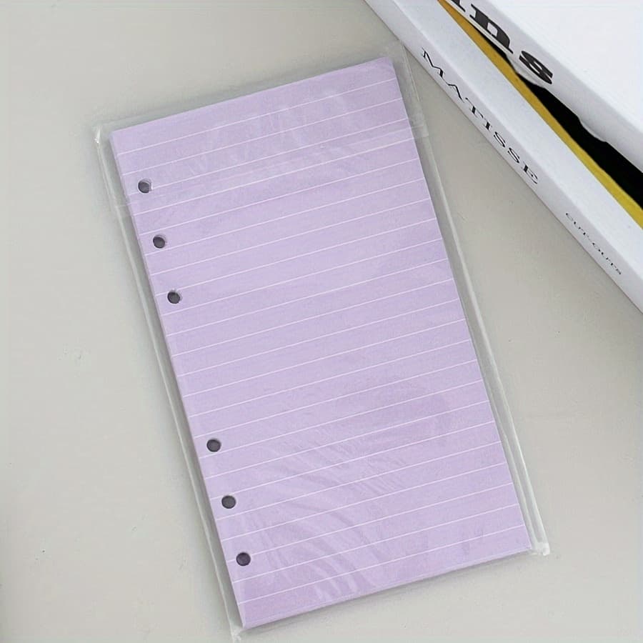 TEMU 6-hole 40-page A6 Notebook With Color Refill, Grid/horizontal Line/blank Notebook