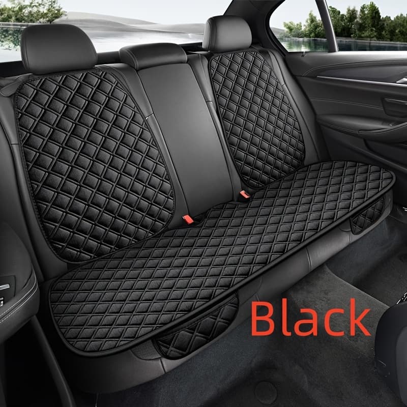TEMU Car Cushion Linen Texture Cool Model Breathable And Comfortable Four-season Universal Backrest 2 Rear Long Cushions 1 Universal Cushion