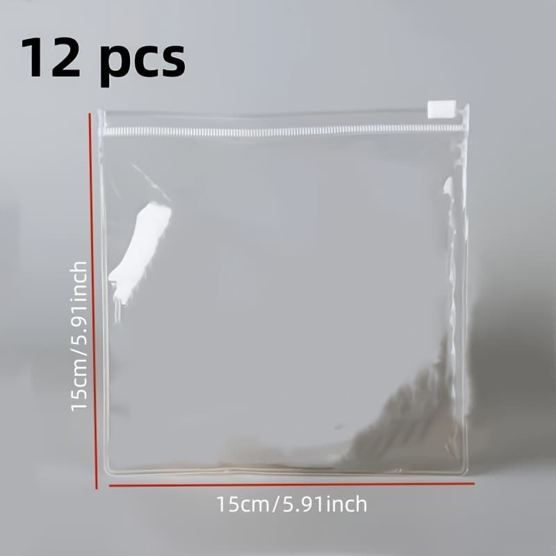TEMU 5pcs 10pcs 12pcs Clear Pvc Zipper Lock Bags, 6x6inch (15x15cm) Anti-oxidation Jewelry Storage, Resealable Tarnish Prevention Pouches For Earrings, Rings, And Small Additions