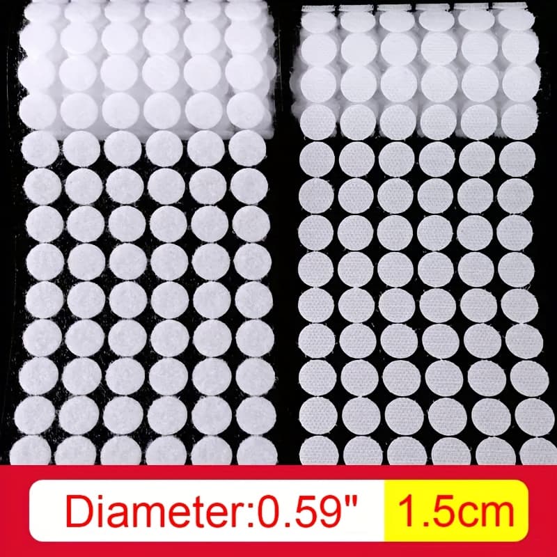 TEMU 1004pcs (502 Pair) 0.59 Inch Diameter Strong Self Adhesive Dots For Classroom Nylon Sticky Back Hook Loop Strips, Dots Stickers Tapes
