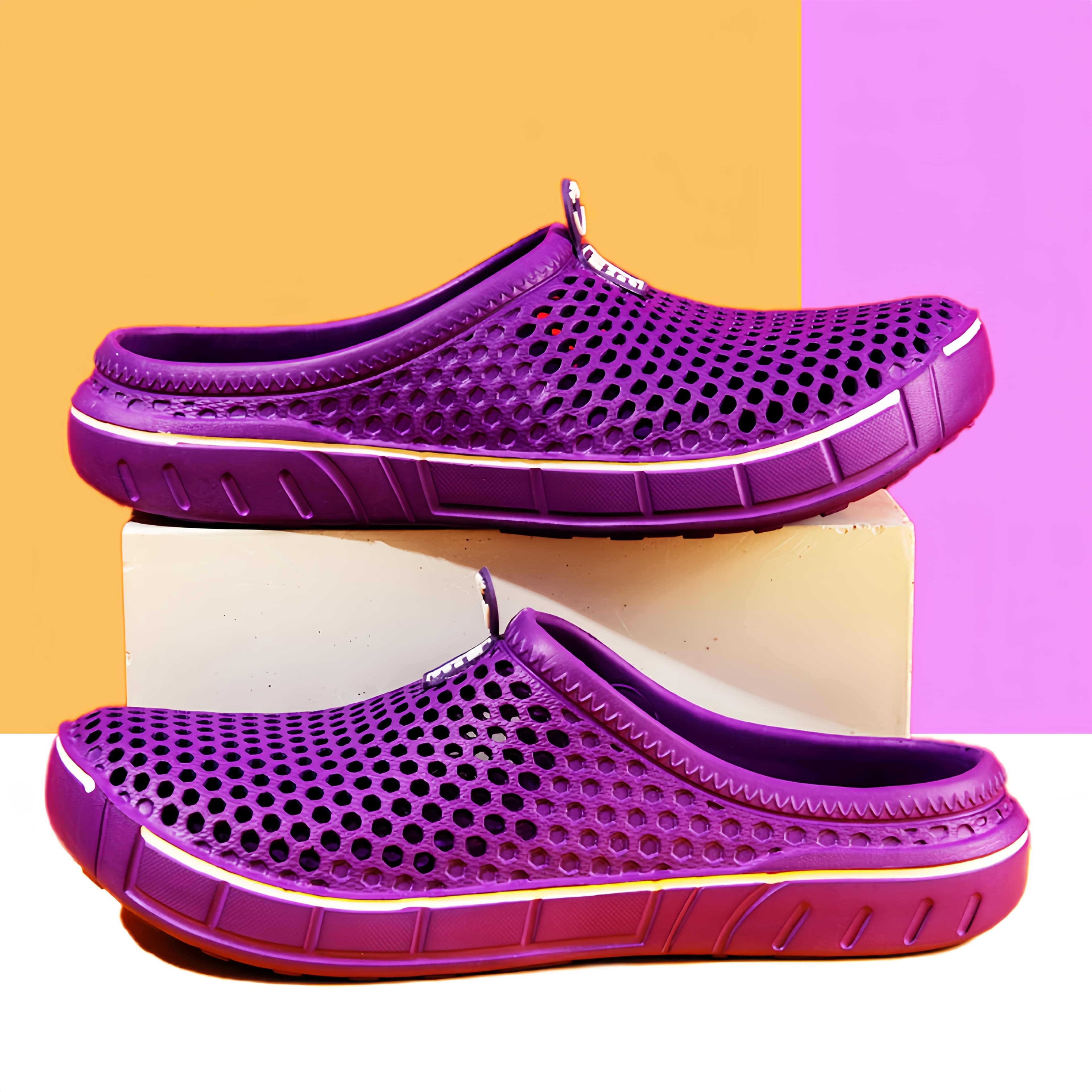 TEMU Women' Color Casual Sandals - Summer Quick-dry With Breathable Cutout Design - Comfortable Round Toe Ballet Flats, Eva Material