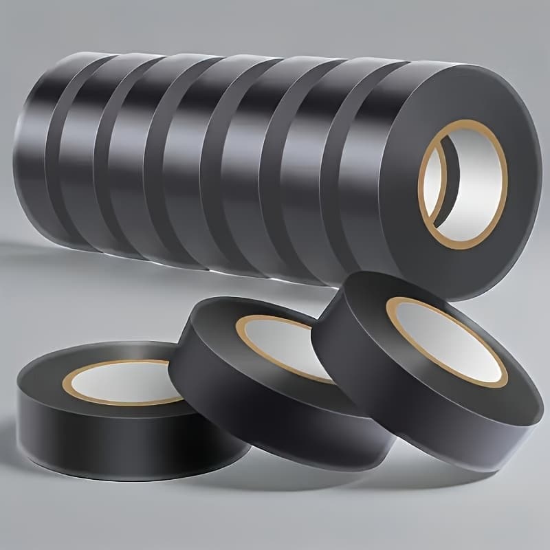 TEMU 10 Rolls Of Waterproof Electrical Tape, Black Insulating Tape, 0.63 Inches X33 Feet High-temperature Resistant Tape, Weatherproof Tape, Wire Sealing, Waterproof And Durable Tape