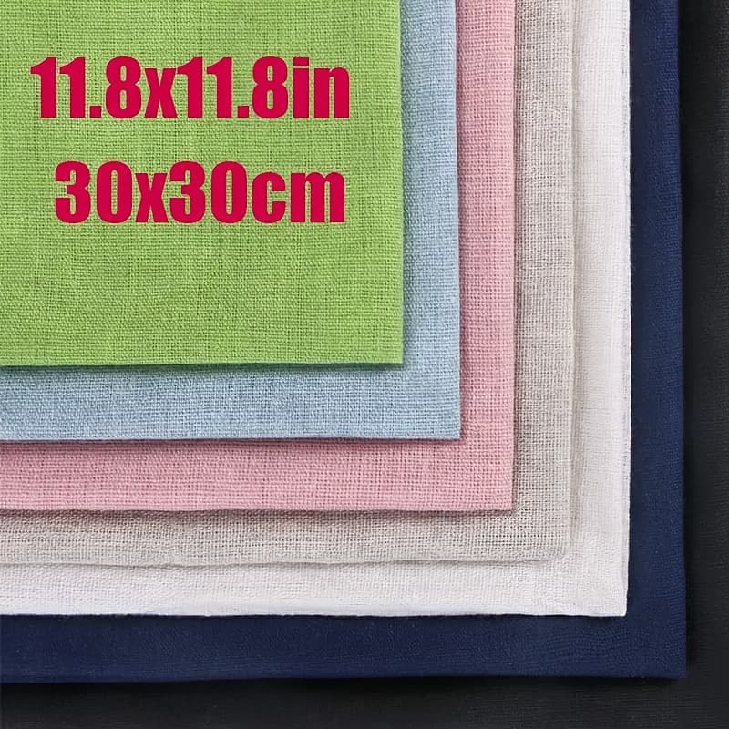 TEMU 7pcs 100% Fabric - Pre-cut 30x30cm Multicolor Fiber Craft Cloth Suitable For Diy Sewing, Quilting, Cross-, Clothing & Decor - Ideal For Hand-stitching & Small