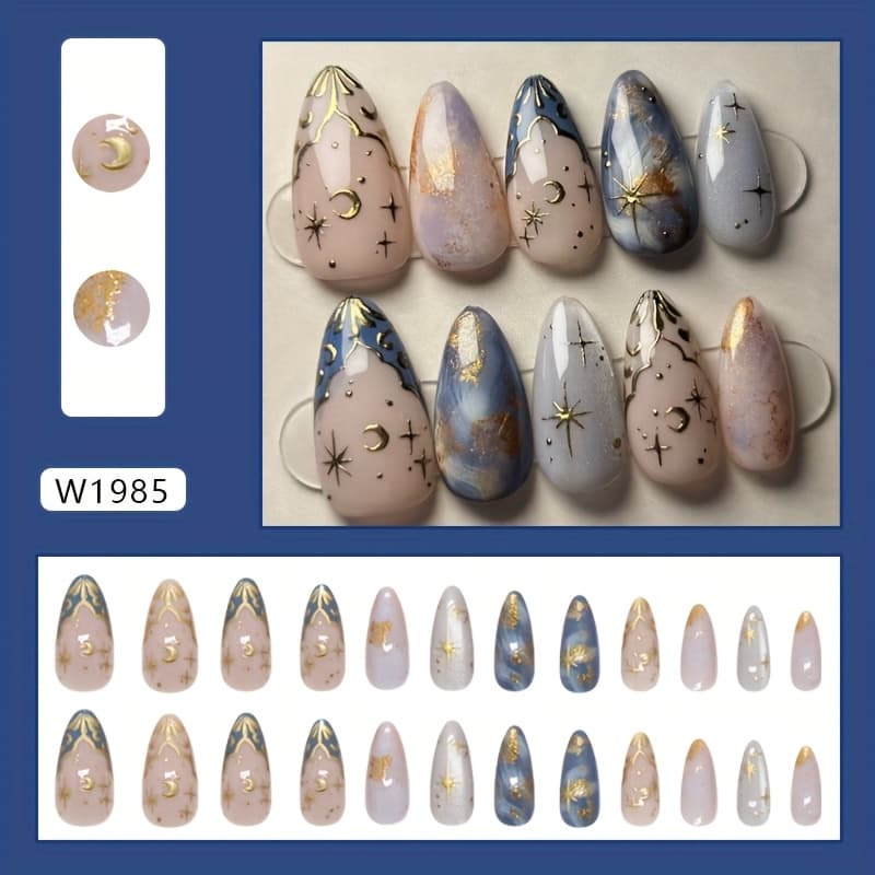 TEMU Trade Gradient Wave French Flowing Cat Eye Removable Nail Piece Press On Nail