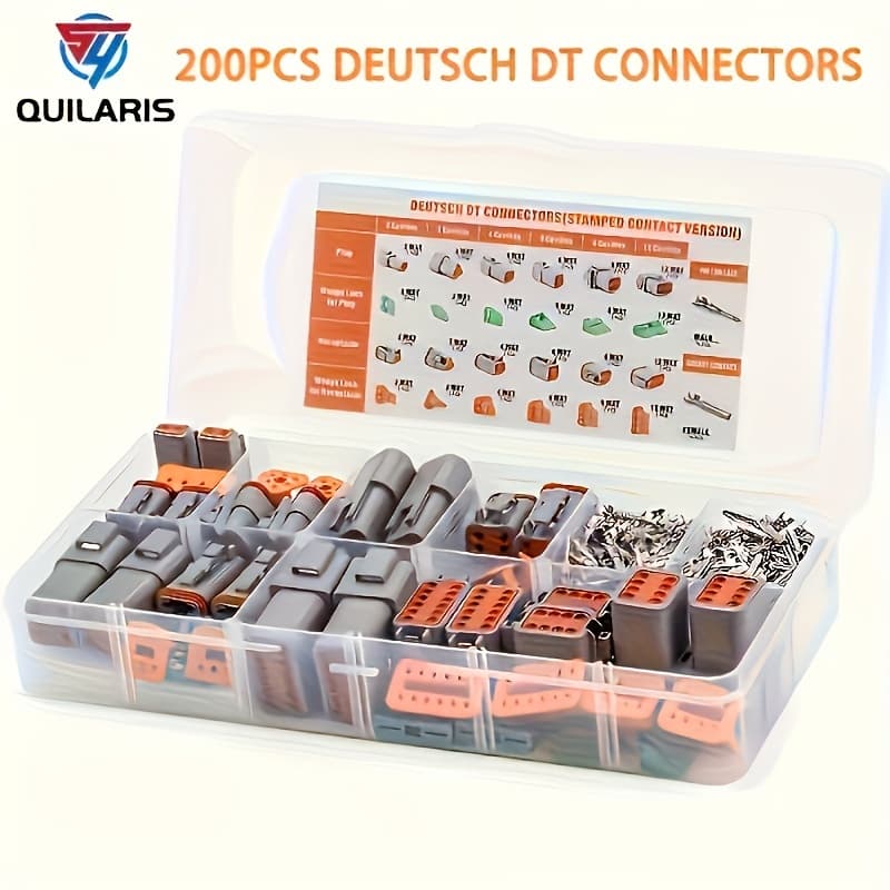 TEMU 200pcs Deutsch Dt Series Automotive Electrical Connectors Kit - Size 16 Contacts, Durable, Reliable, And -resistant For Environments - Ideal For Automotive Repair, Maintenance, And Upgrades