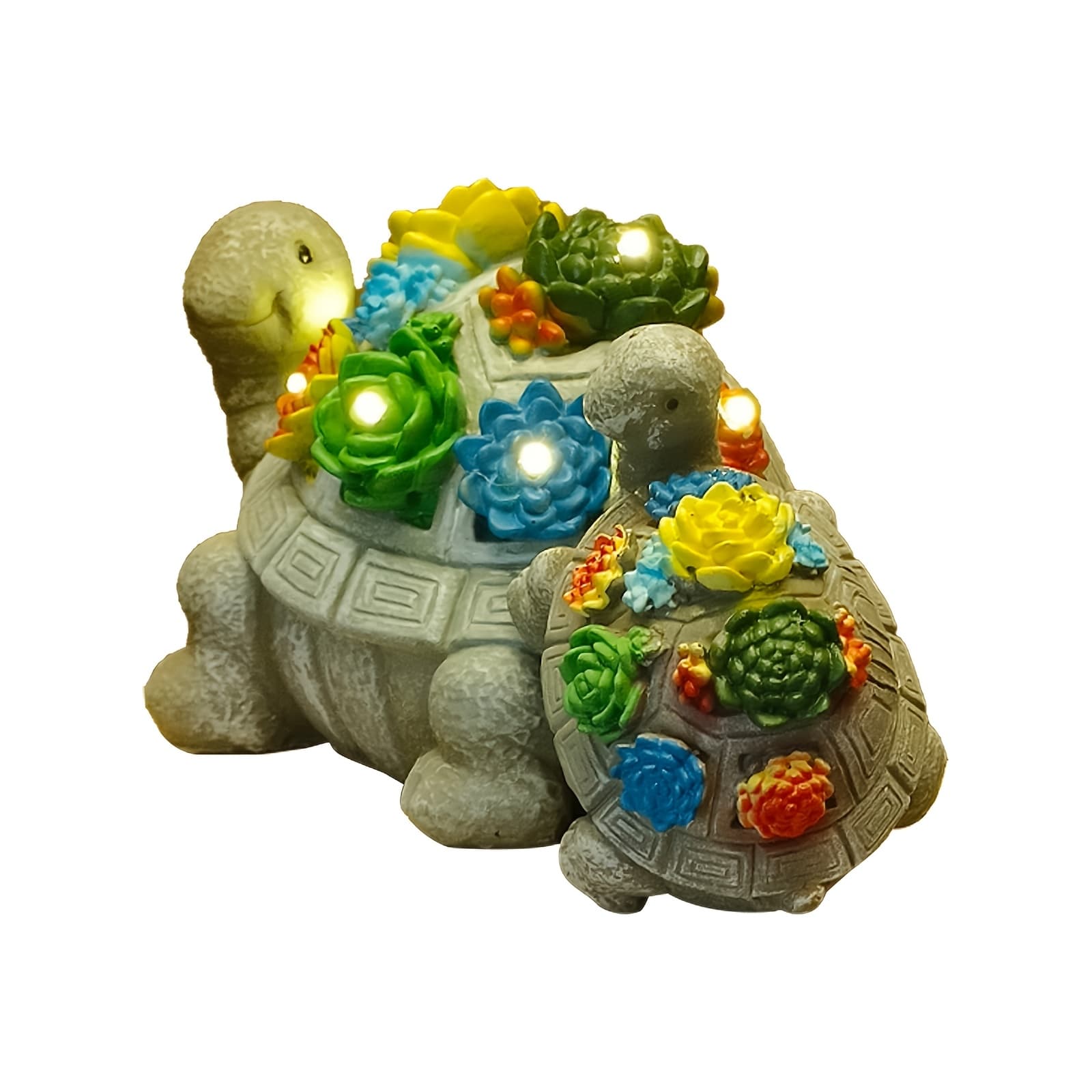 TEMU Adorable Solar-powered Turtle Lights, 2 Pieces: 1 Illuminated And 1 For Garden Decor