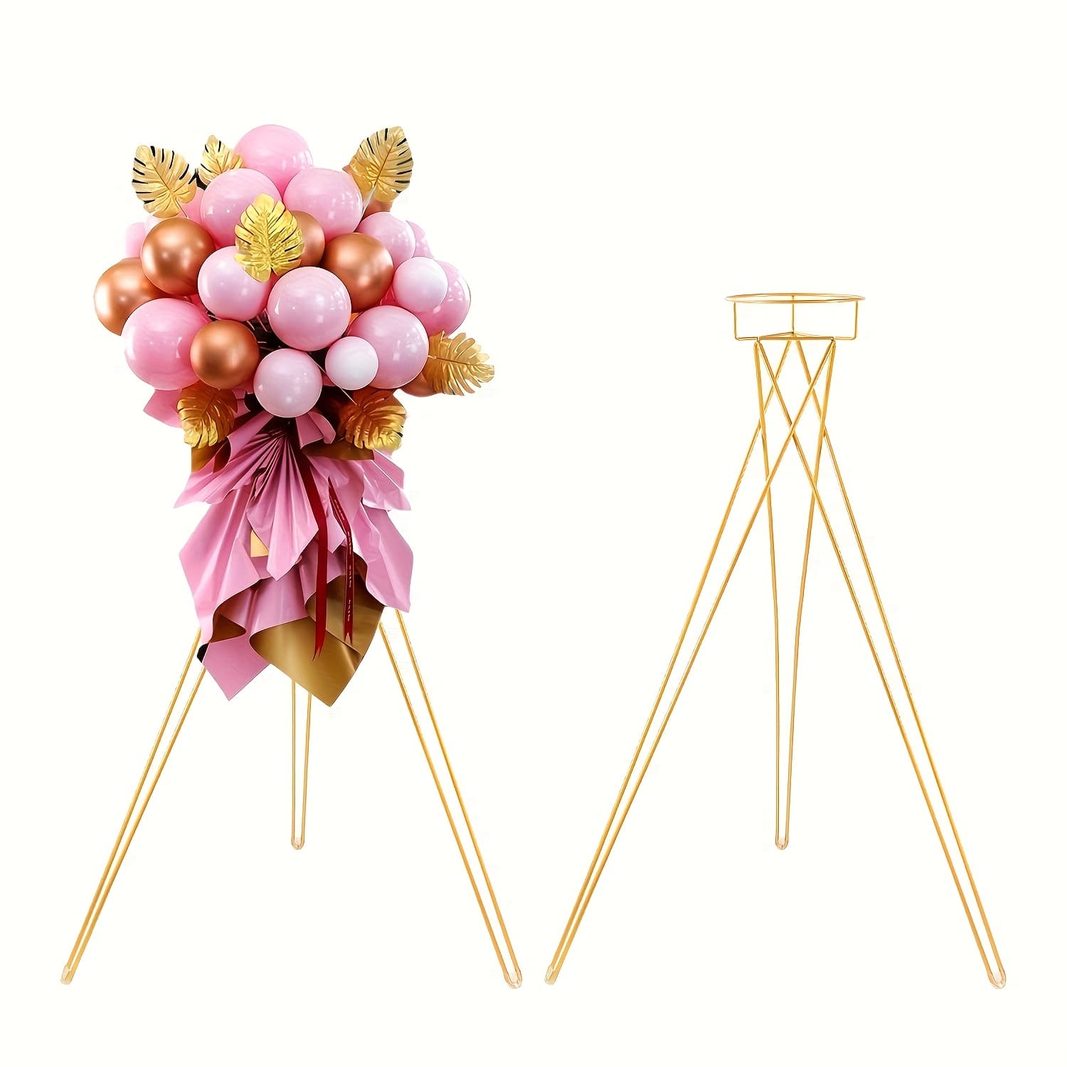 TEMU Set Of 2 Display Stands - Metal Holders For Flower Pots, Ideal For Showcasing Plants And Anniversaries