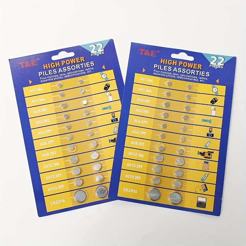 TEMU 44pcs/2 Cards High Button Cell Assorted 1.5v Battery Ag1/364 Ag3/lr41 Ag4/lr626 Ag5/lr754 Ag10/lr1130 Ag13/lr44, Ag12 Cr2016