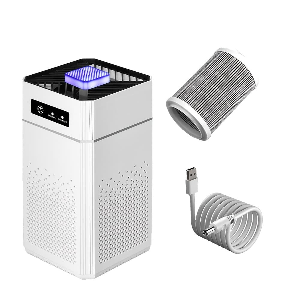 TEMU 1/2 Sets With Filter, Up To 1291 Indoor Filter For Smoke, Allergies, Pet Dander Odour Air Cleaner 34db Quiet For Bedrooms And Home Usb Power