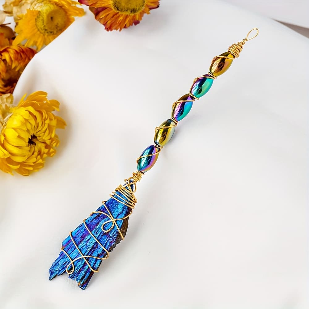 TEMU Natural Crystal Broom Aura Blaze Shape Ornaments Festival Decoration, Halloween Christmas Wedding Party Supplies, Holiday Arrangement, Room Decor, Decor