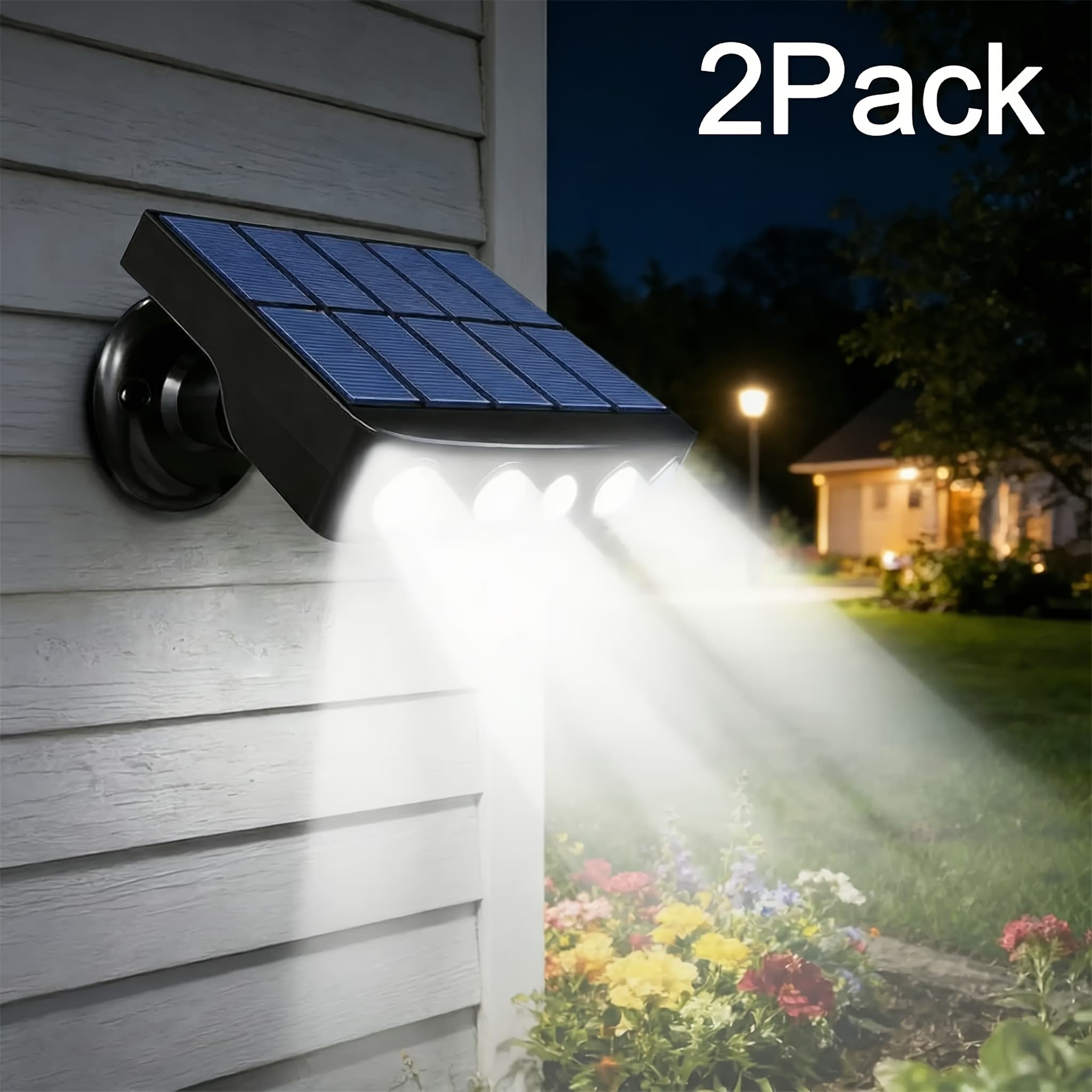 TEMU 4/2/1 Pack Commercial Solar Wall Lights Outdoor - Sensor, Ip65 Waterproof, Auto Dusk To Dawn, 3 For Courtyard, Porch, Deck, Fence, Patio&garden (acrylic Cover, 120° ).solar Lights Outdoor