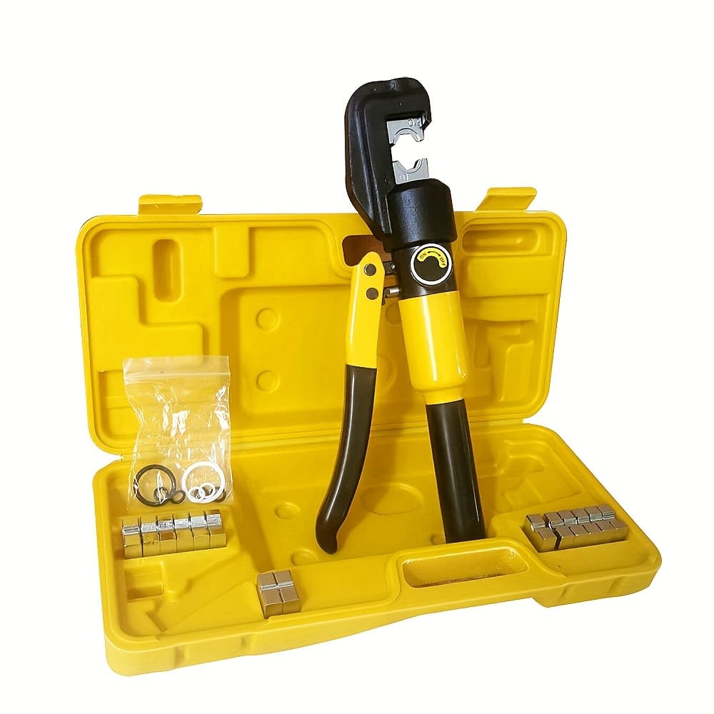 TEMU Wflnhb 10 Ton Hydraulic Wire Battery Cable Lug Crimper Crimping Tool 9 Dies Crimping Wires Crimper