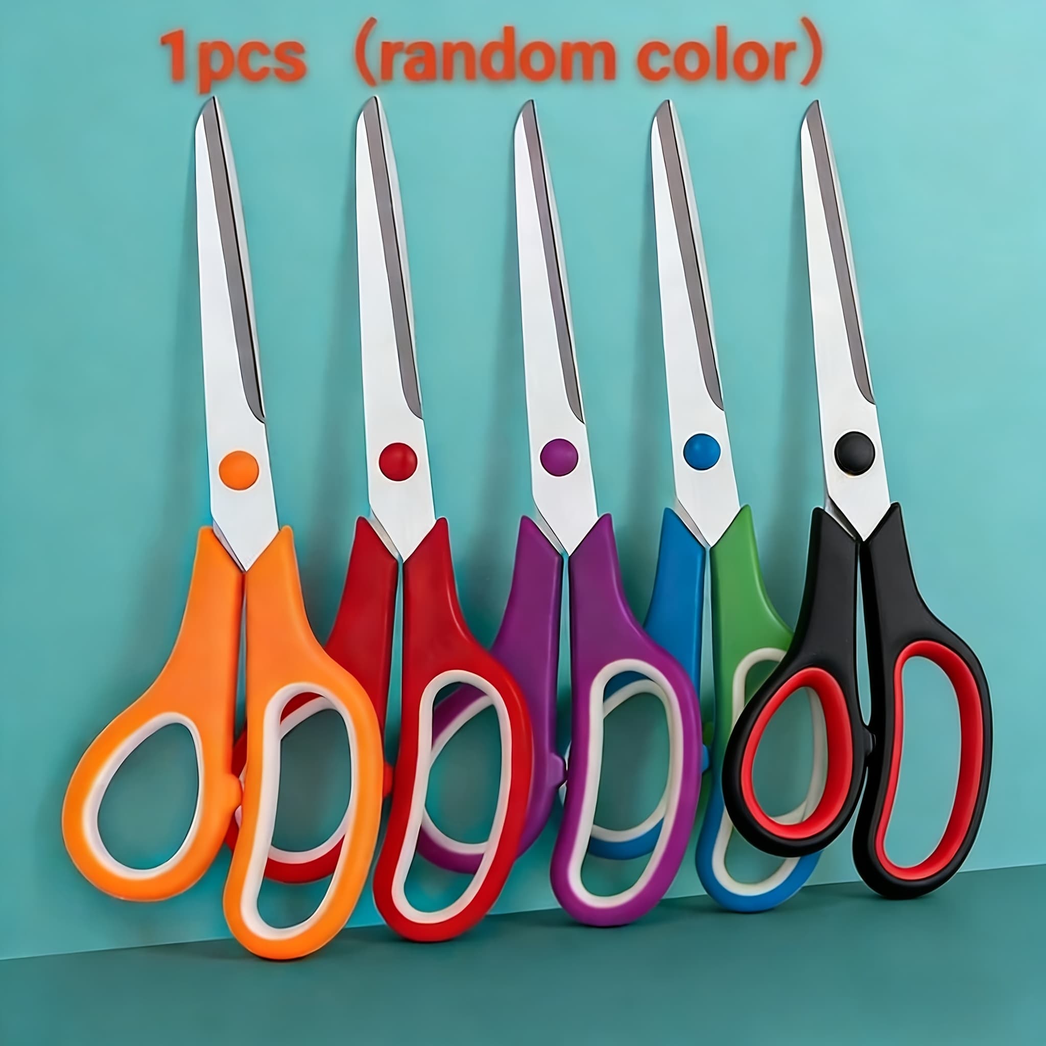 TEMU Scissors With Handles And Stainless Steel - , Assorted Colors , For Diy, School, And Home Use - Durable Metal Construction For Cutting, School Supplies, Modern Scissors