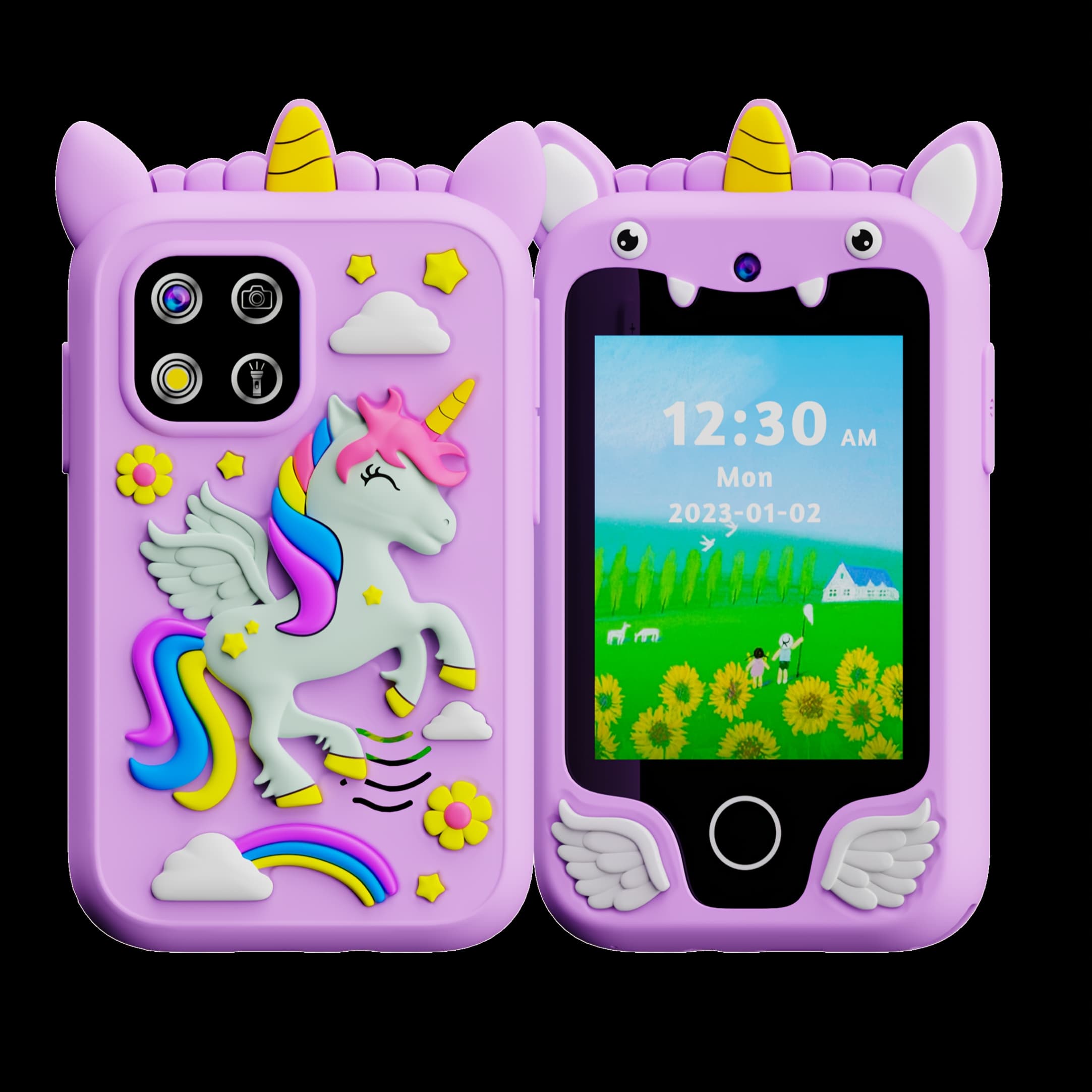 TEMU Fun Explorer Phone - 8gb Hd Touchscreen Dual Camera Cell Phone With Dinosaur Design, Kids Phone Toy, Kids Play Phone Toy, Educational Travel Toy For Boys Girls, Birthday Halloween Christmas Gift
