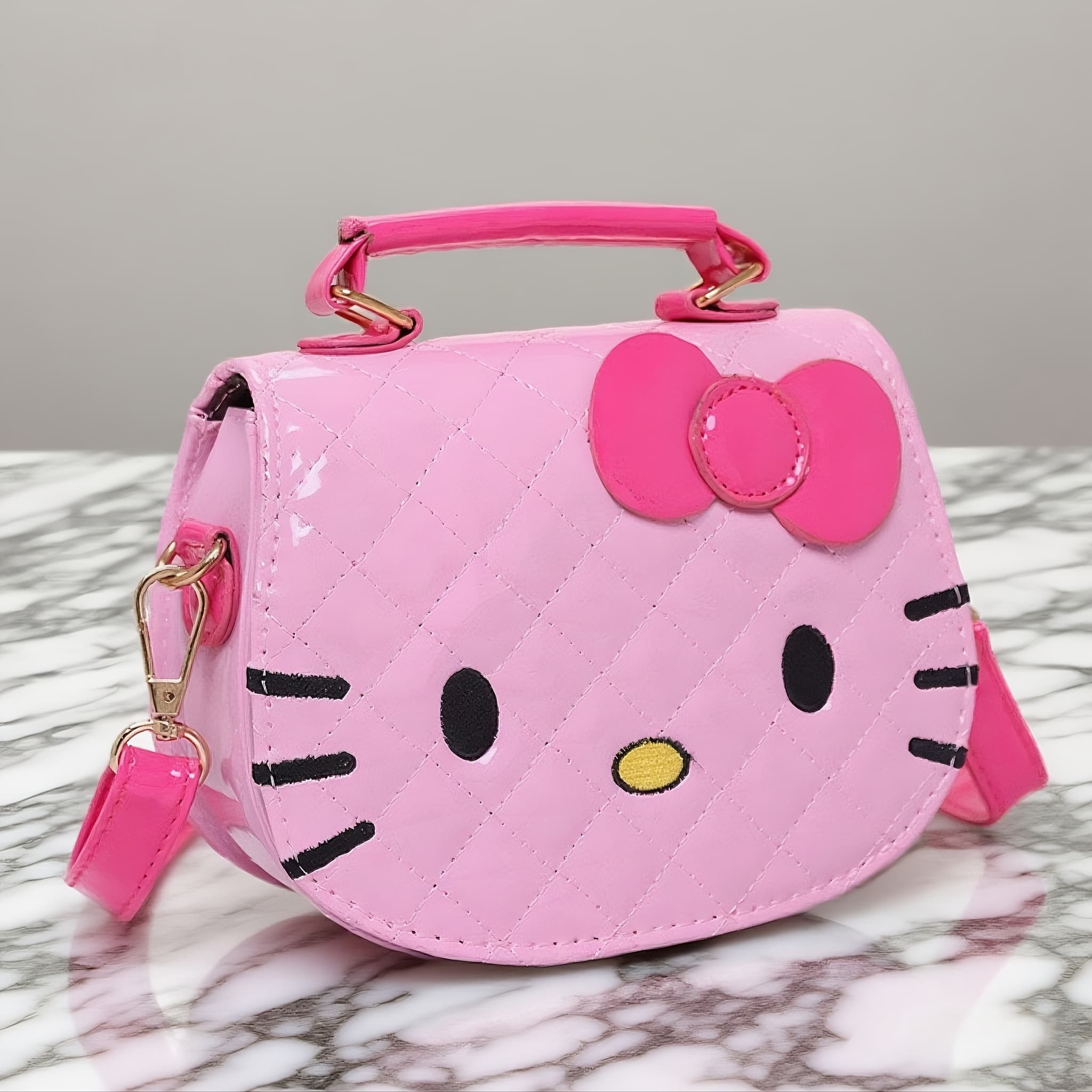 TEMU 1pc Hello Kitty Women' Crossbody Bag With Adjustable Strap & Zipper Closure - Cute Purse Suitable For Birthday Gifts, & , Iconic Hello Kitty (crossbody/shoulder Bag)