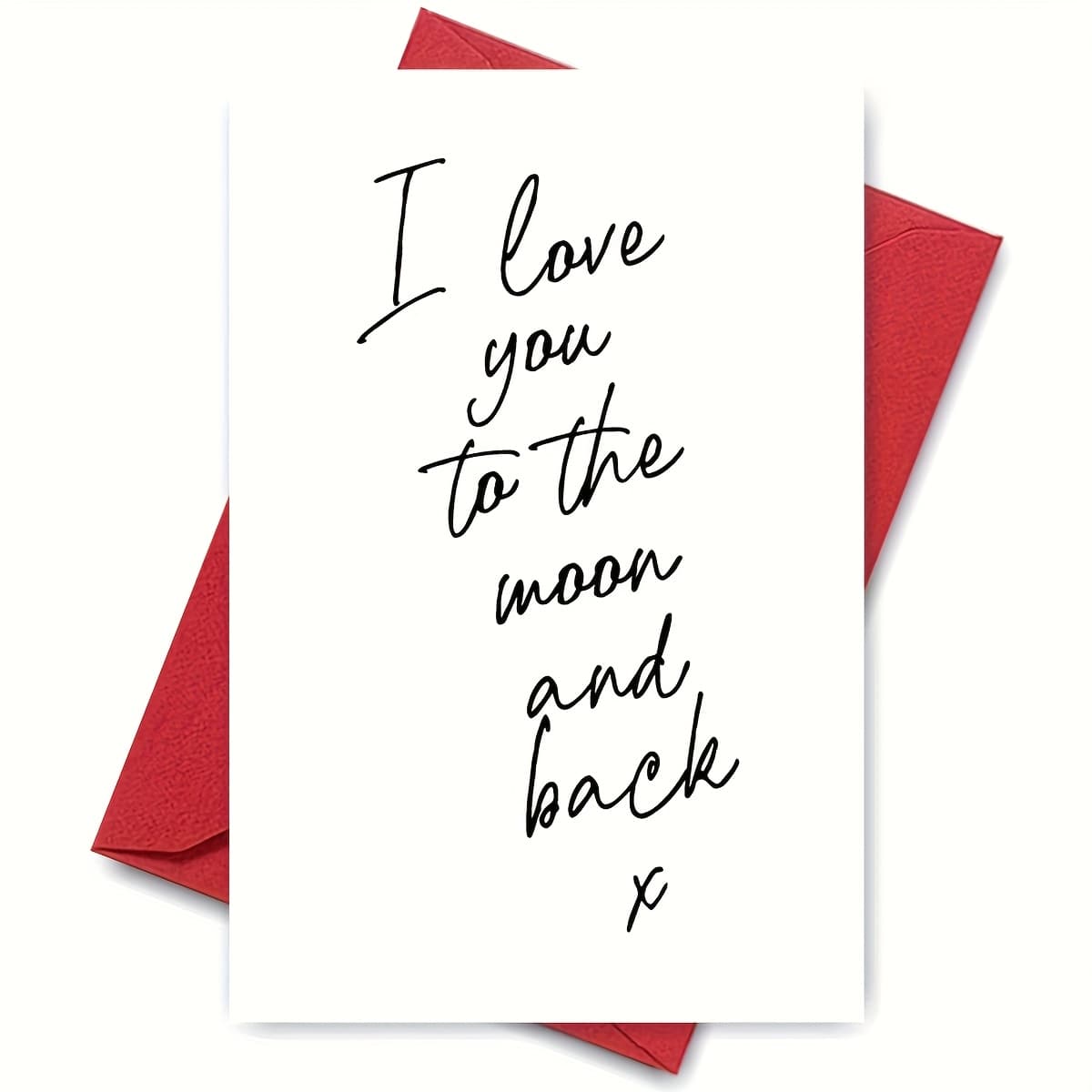 TEMU 1pc 's Day Card, "i Love You And Back" Design, For Romantic , Perfect For Valentine's Wishes