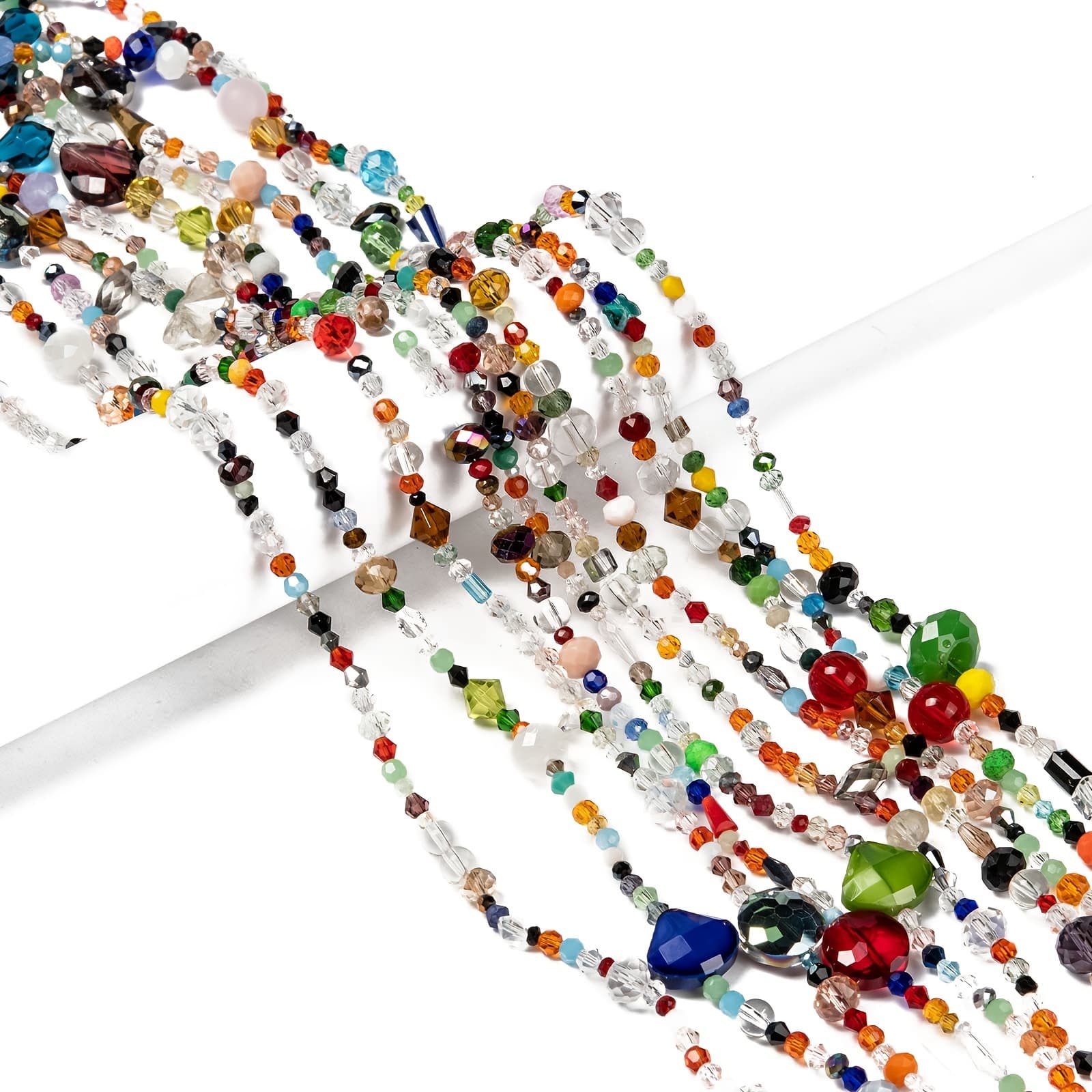 TEMU 10 Strands Of Assorted Glass Beads, Approximately 85~100 Beads Per Strand. Suitable For Making, Such As Bracelets, Necklaces, And Earrings
