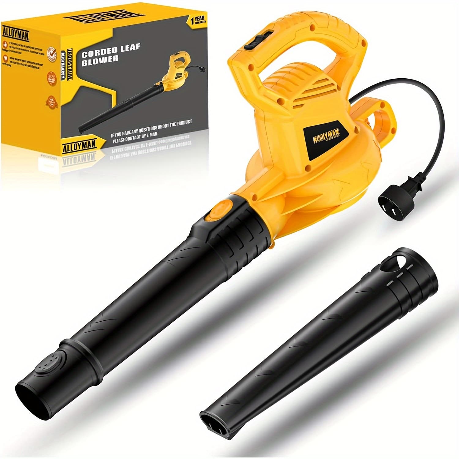 TEMU Alloyman Electric Leaf Blower, 7amp Lawn Blower, 130mph Leaf Blower Lightweight & Portable For Lawn Care/snow Blowing