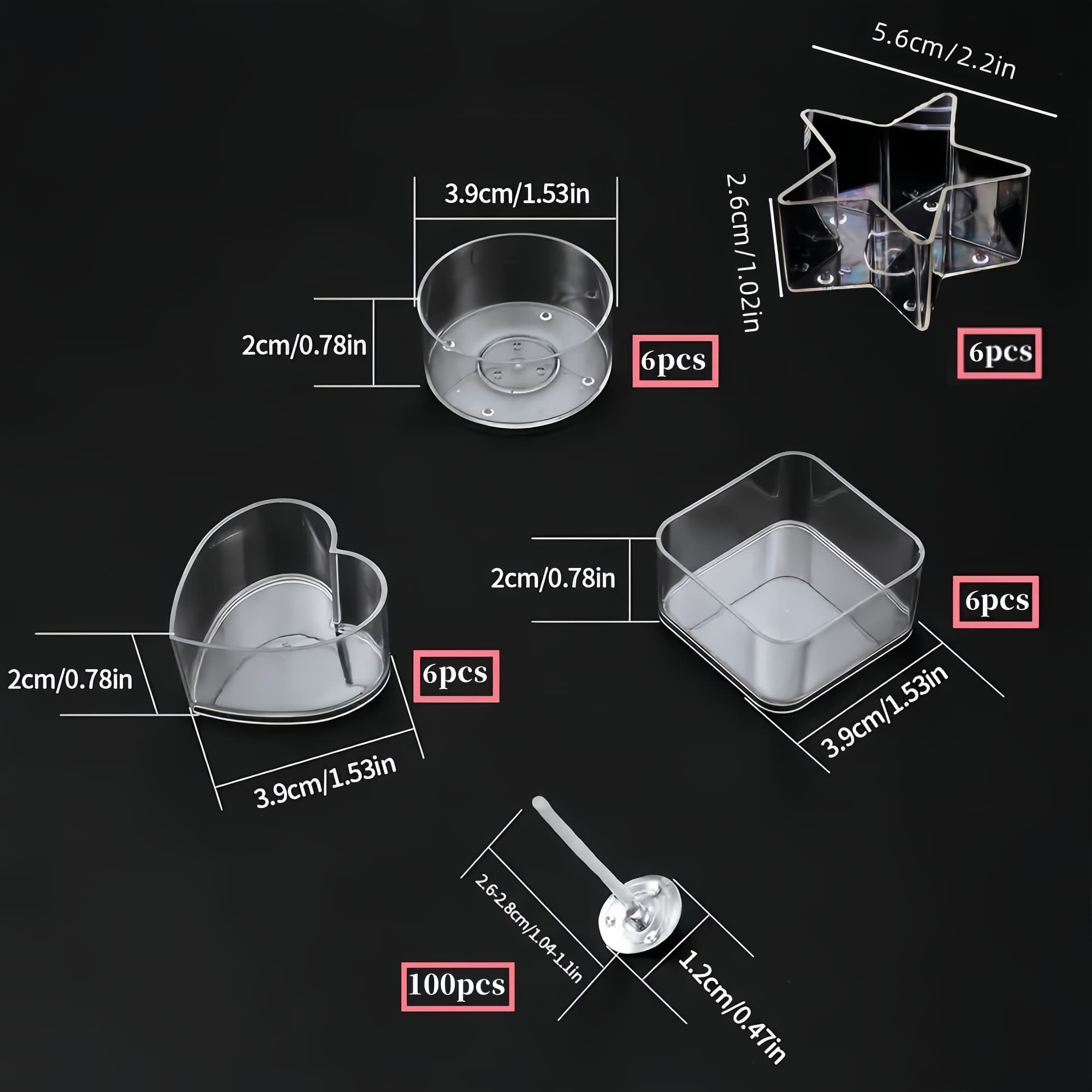TEMU 124 Candlestick And Wick Set, 24 Tealight Candlestick Per Pack, 100 Wicks, Plastic Tealight Cups, Candlestick, Wax Mold Rack, Candle Making Kit, Candle Making