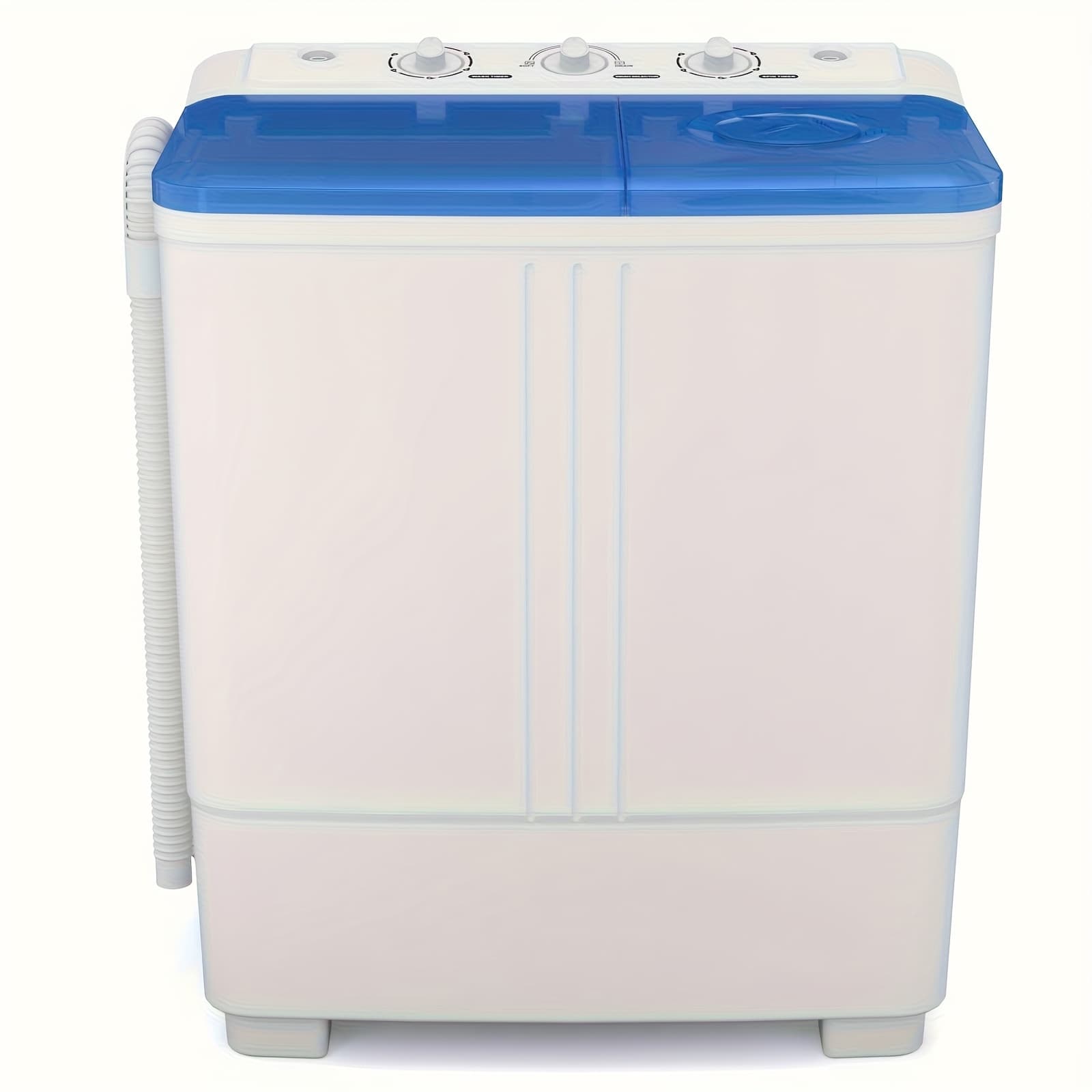 TEMU 21lbs Portable Washing Machine, Semi-automatic Compact Twin Tub Laundry Washer With Built-in Drain Pump, , 13lbs Washer And 8lbs Spin Dryer Combo For Apartments, Dorms, Rvs