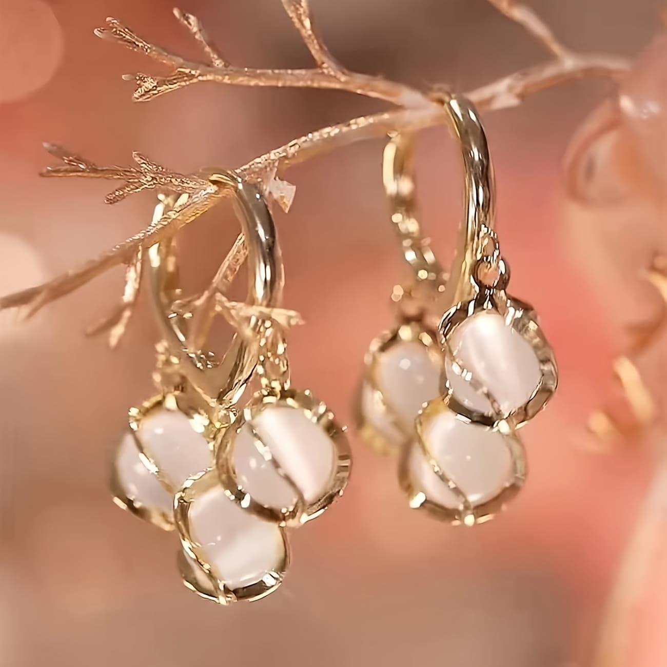 TEMU 1pair Exquisite And Stylish Pearl Beads Earrings, Perfect Gift For A Birthday, Christmas, And Anniversaries