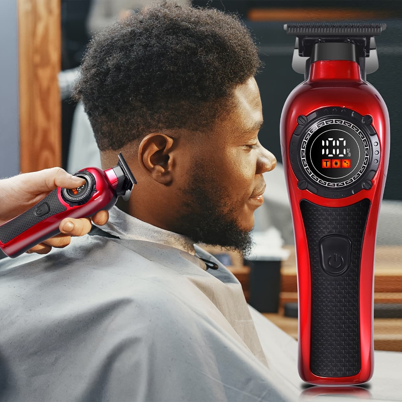 TEMU Hatteker Electric Hair Clipper Body Hair Trimming, Men's Electric Razor Led Display Usb Rechargeable, Hair Cutting Machine Gift For Fathers, , Father's Day