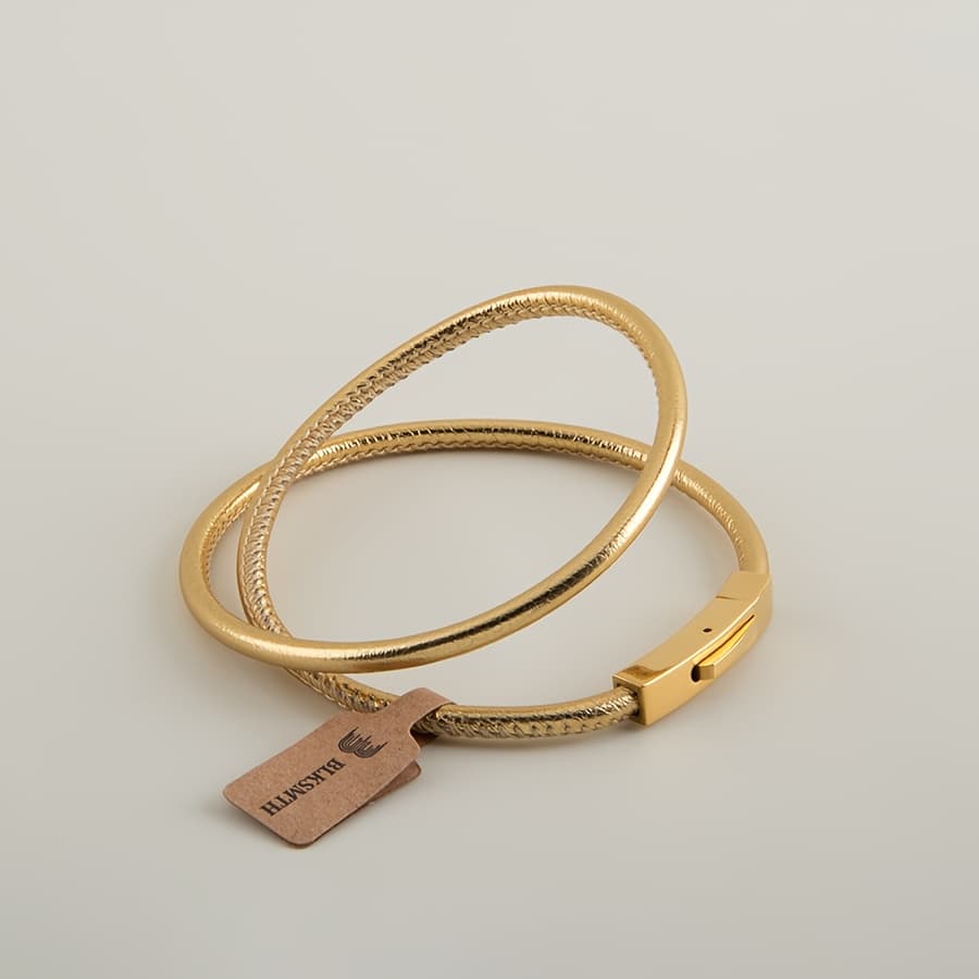 TEMU Blksmth Women's Luxury Faux Leather Double Disc Wrap Stack Bracelet